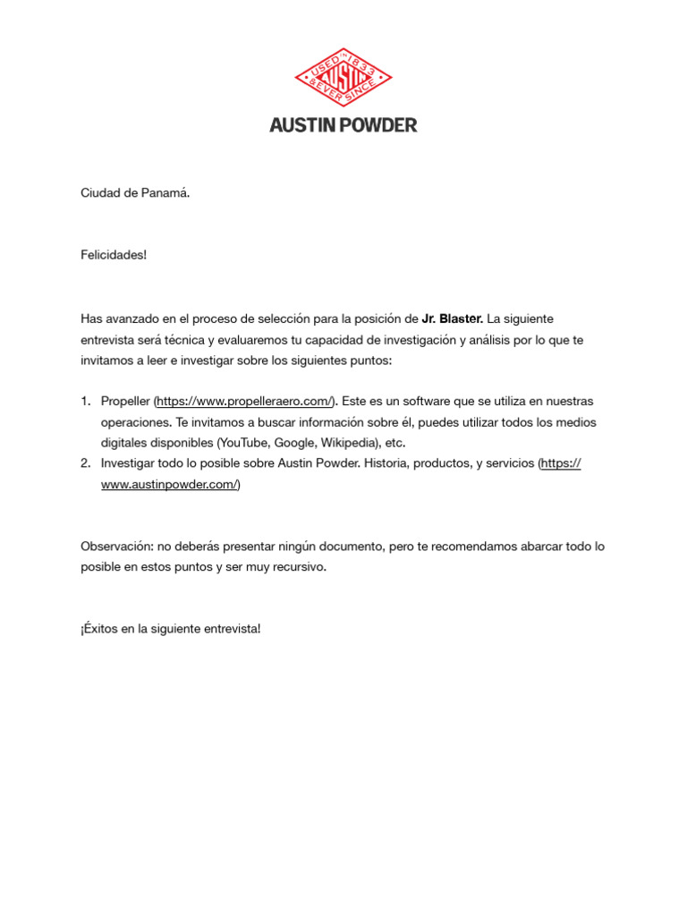 Austin Powder - Assessment | PDF