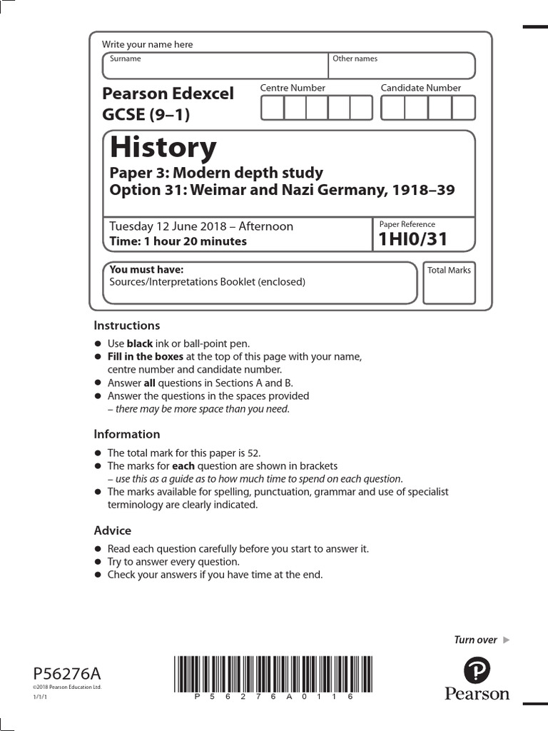History Exam: Weimar & Nazi Germany | PDF | Nazism | Nazi Germany