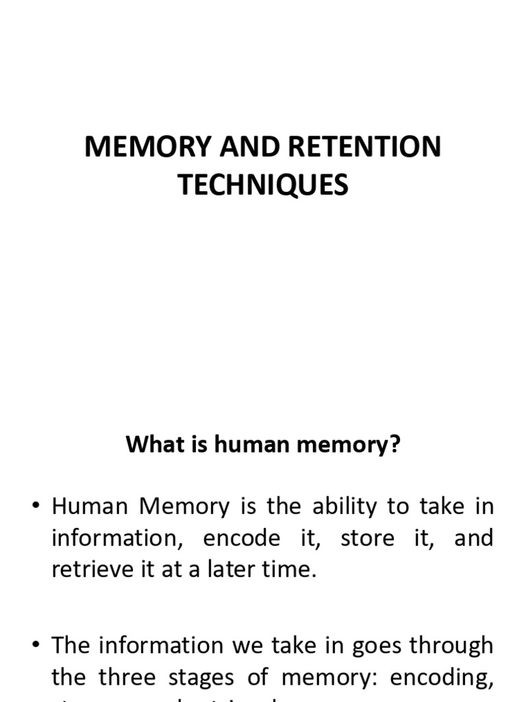 Memory Retention Techniques Explained | PDF | Memory | Recall (Memory)