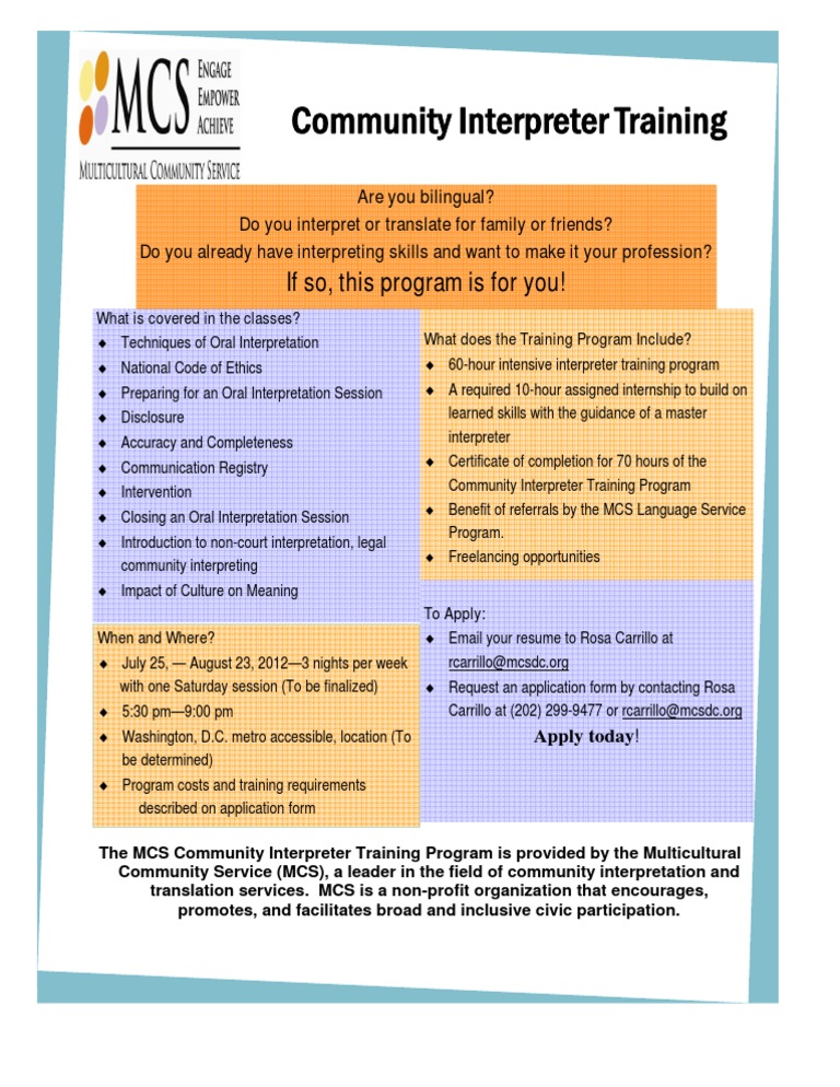 Community Interpreter Training Program | PDF | Career & Growth | Social ...