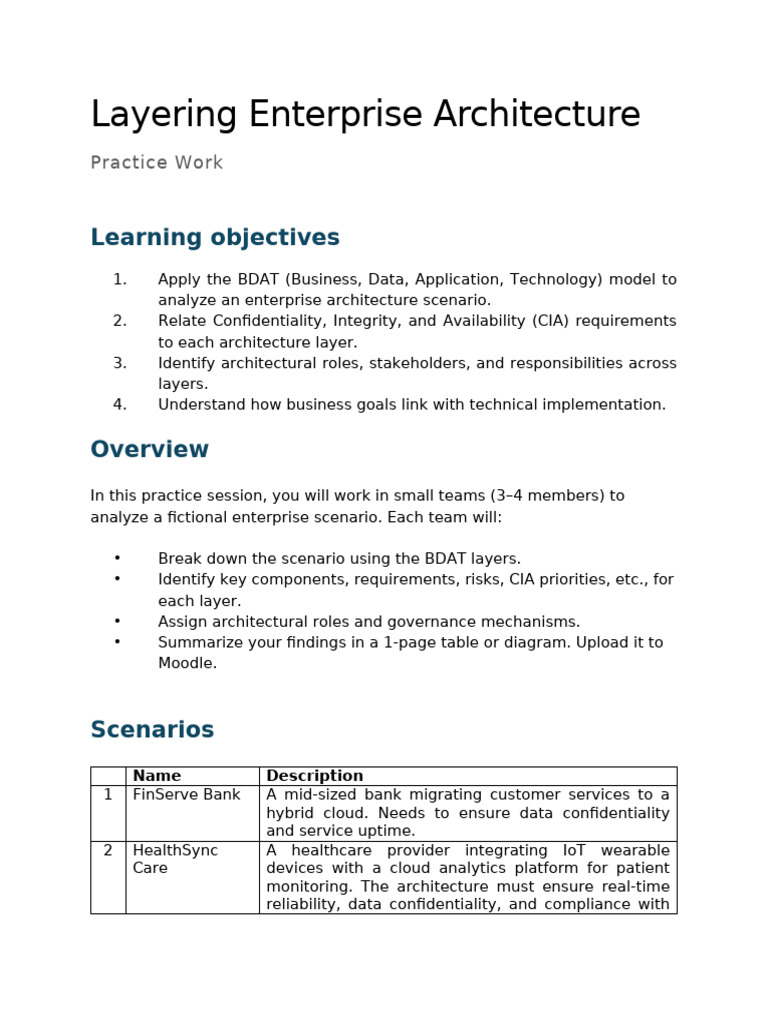 Analyzing Enterprise Architecture with BDAT | PDF | Cloud Computing ...