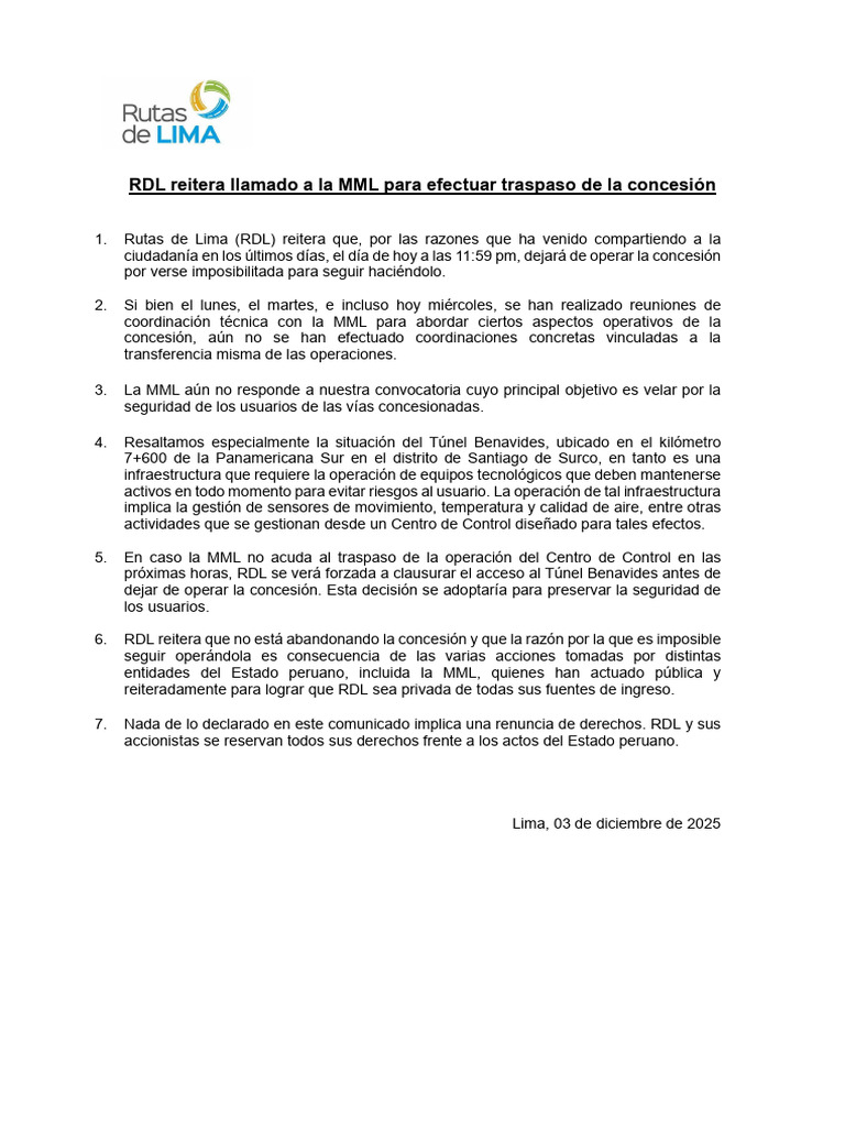 Comunicado RDL 03 12 25 | PDF