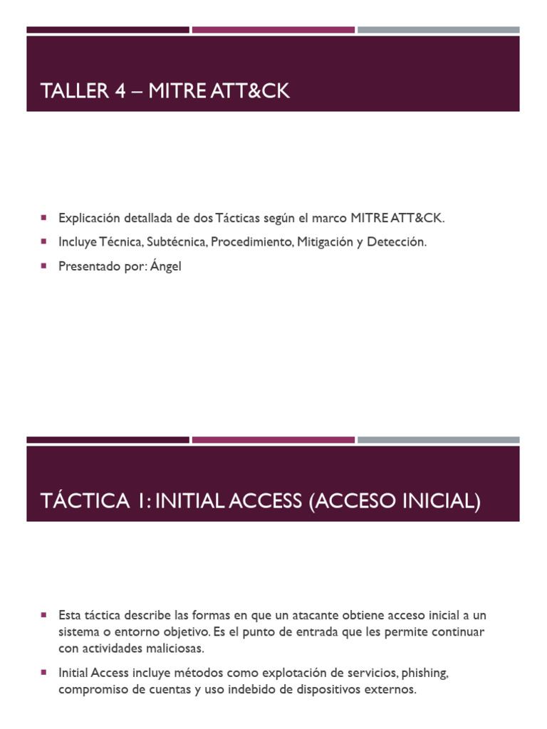 Taller4 MITRE ATTACK Angel | PDF | Suplantación de identidad ...
