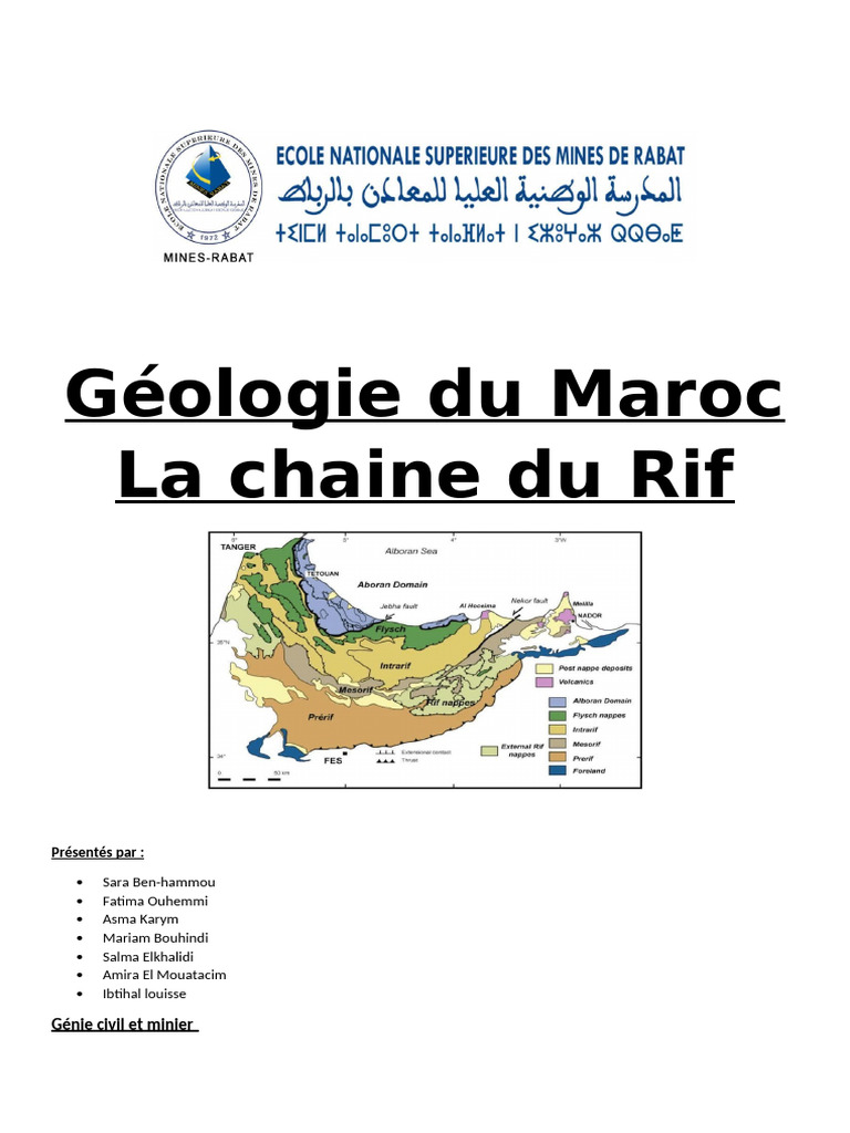 Géologie et structures du Rif marocain | PDF | Géologie | Sédimentologie