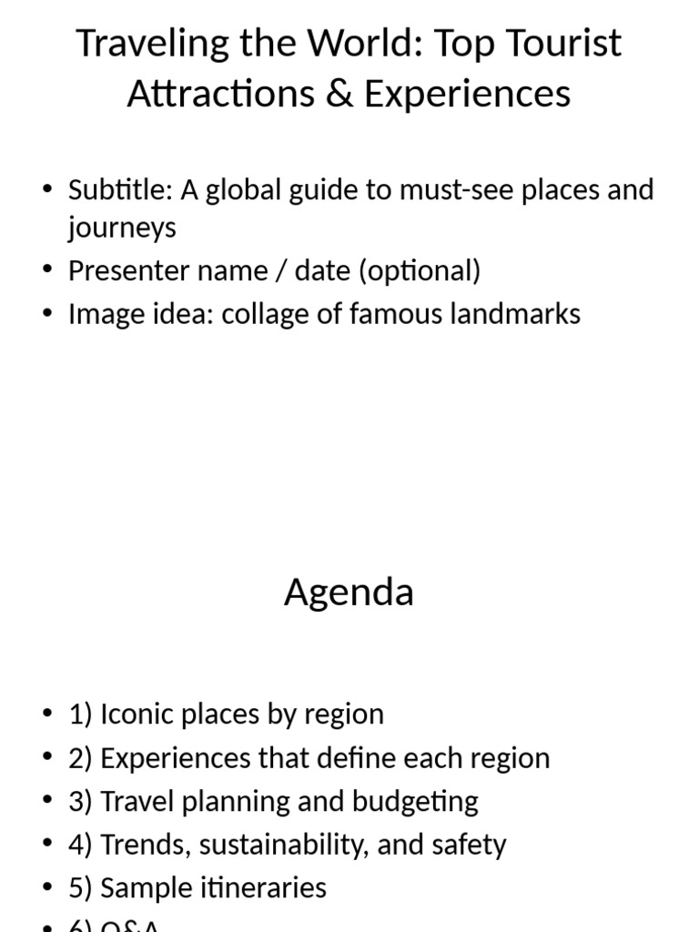 Global Travel Guide: Top Attractions & Tips | PDF