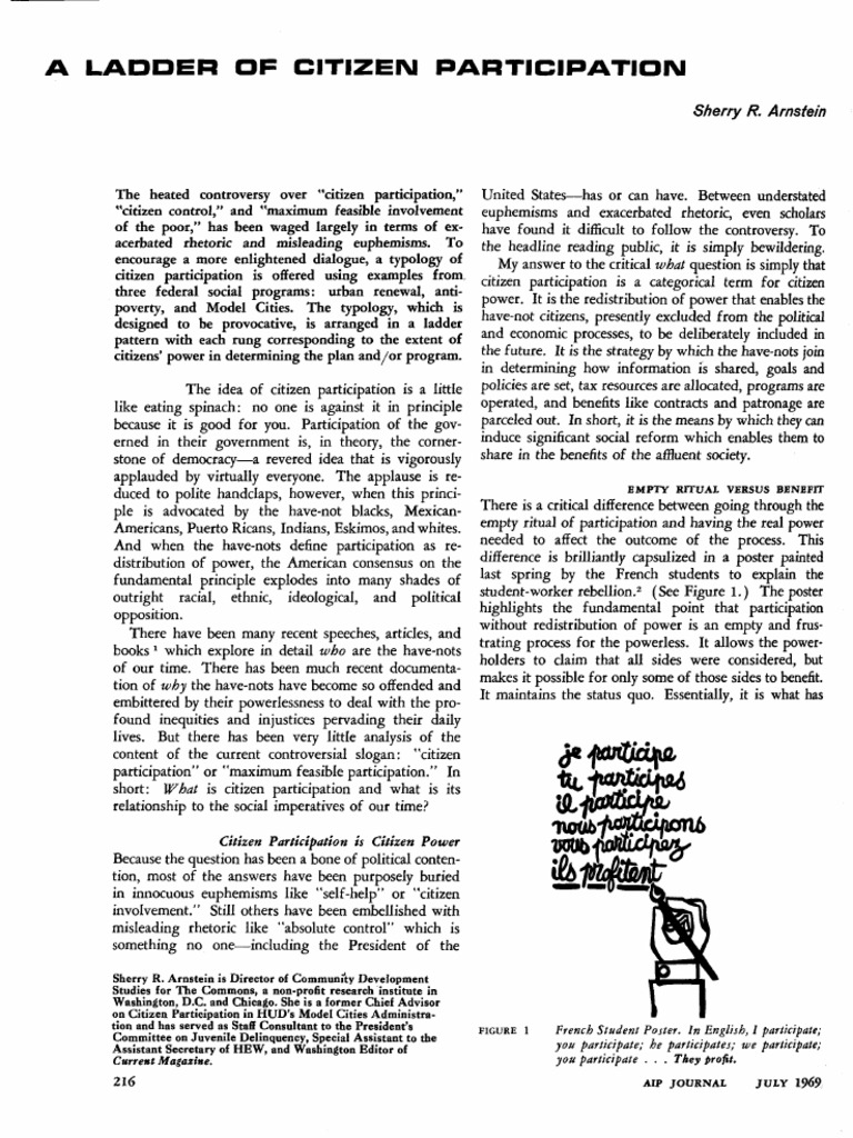 A Ladder of Citizen Participation Sherry Arnstein PDF