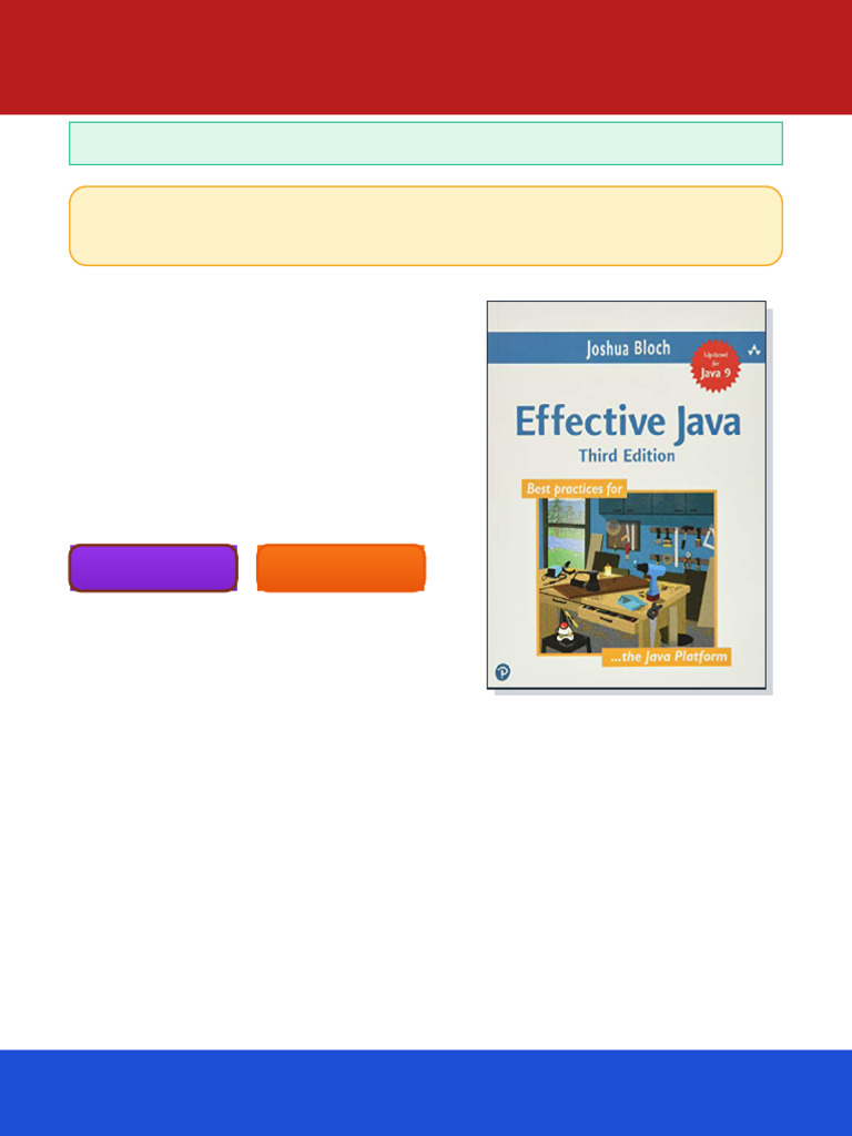 Effective Java Joshua Bloch ebook ready-for-download edition | PDF ...