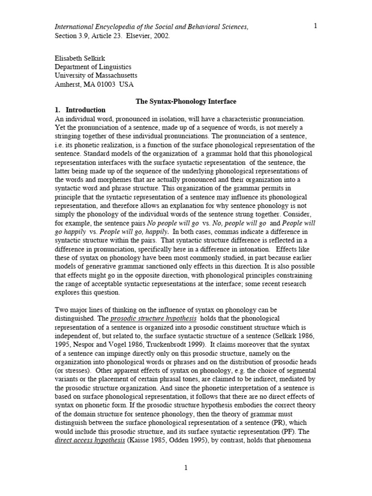 Syntax-Phonology Interface Explained | PDF | Phonology | Syntax