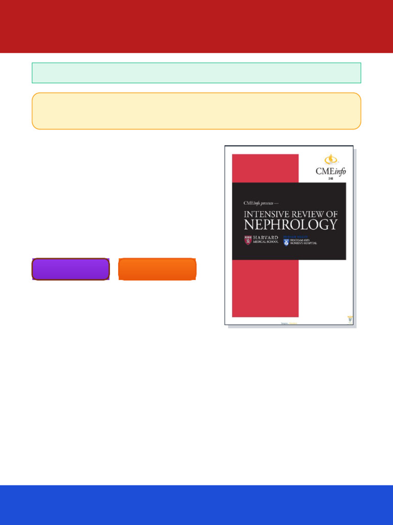 Intensive Review of Nephrology 2019 Harvard Medical School 1st Edition ...