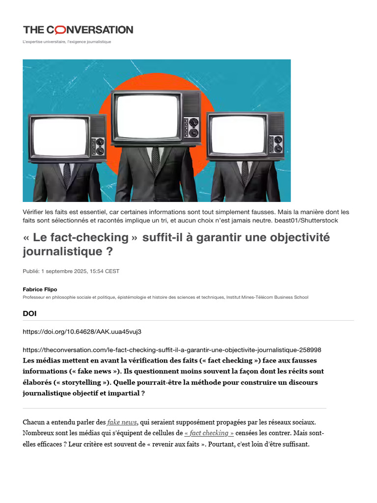 Objectivité et fact-checking en journalisme | PDF