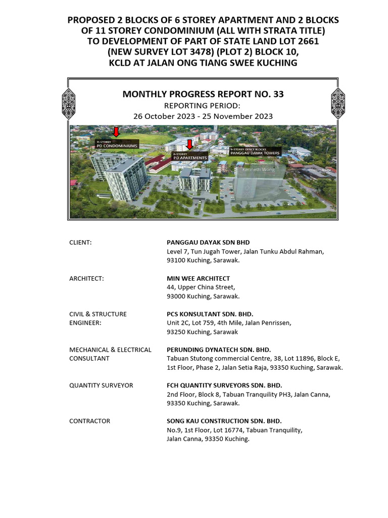 Kuching Apartment & Condo Progress Report | PDF | Wall | Precast Concrete