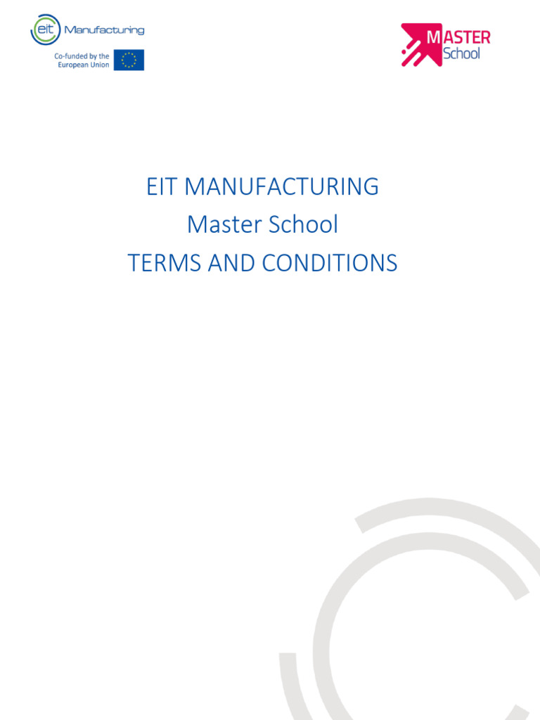 Eitm Master School Terms and Conditions | PDF | Insurance | Academic Degree