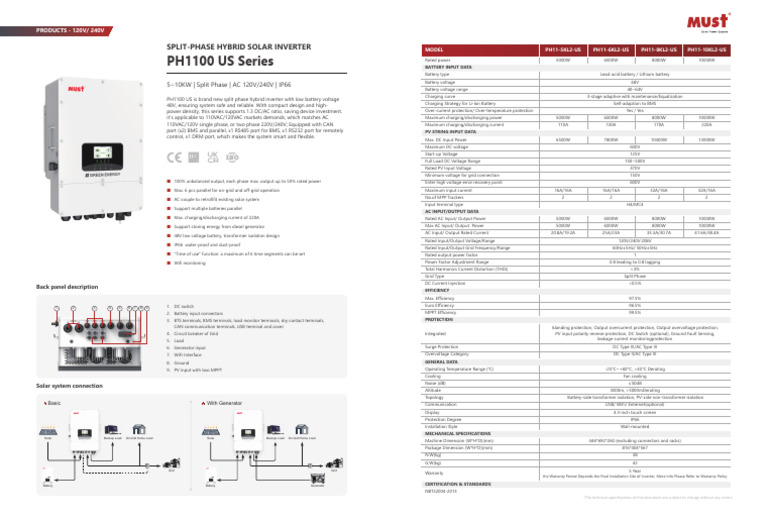 120V-PH1100-US-PH11-6KL2-US-PH11-10KL2-US-Specification-1 (1) | PDF ...