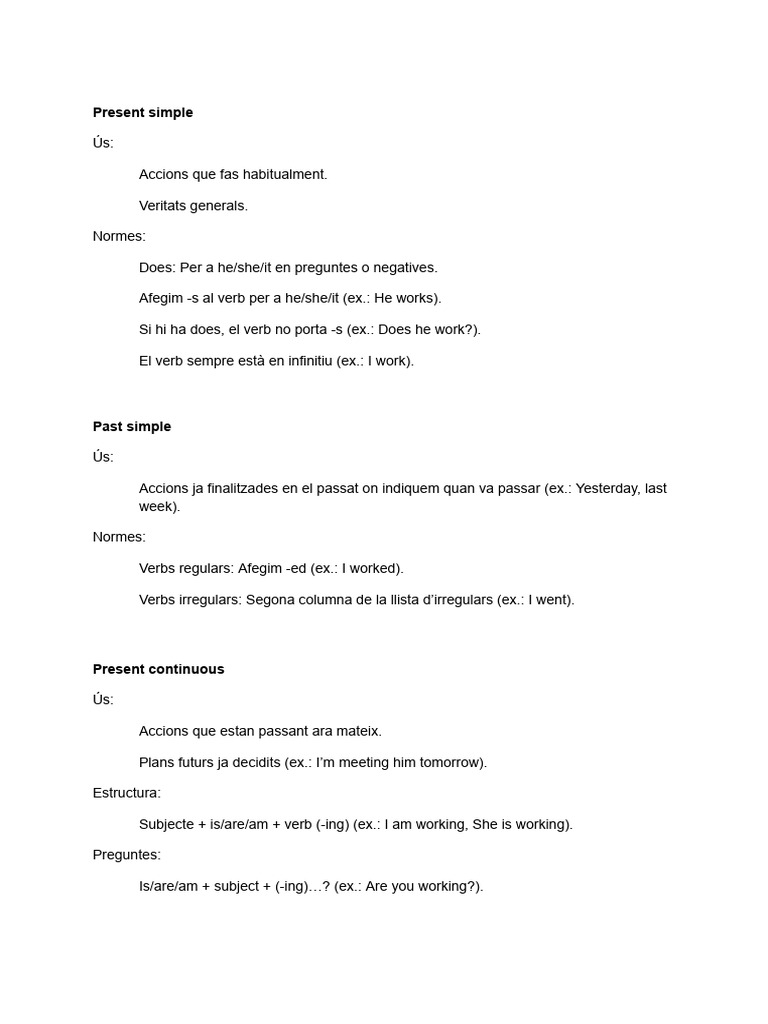 English Tenses and Grammar Guide | PDF | Semantic Units | Linguistic ...