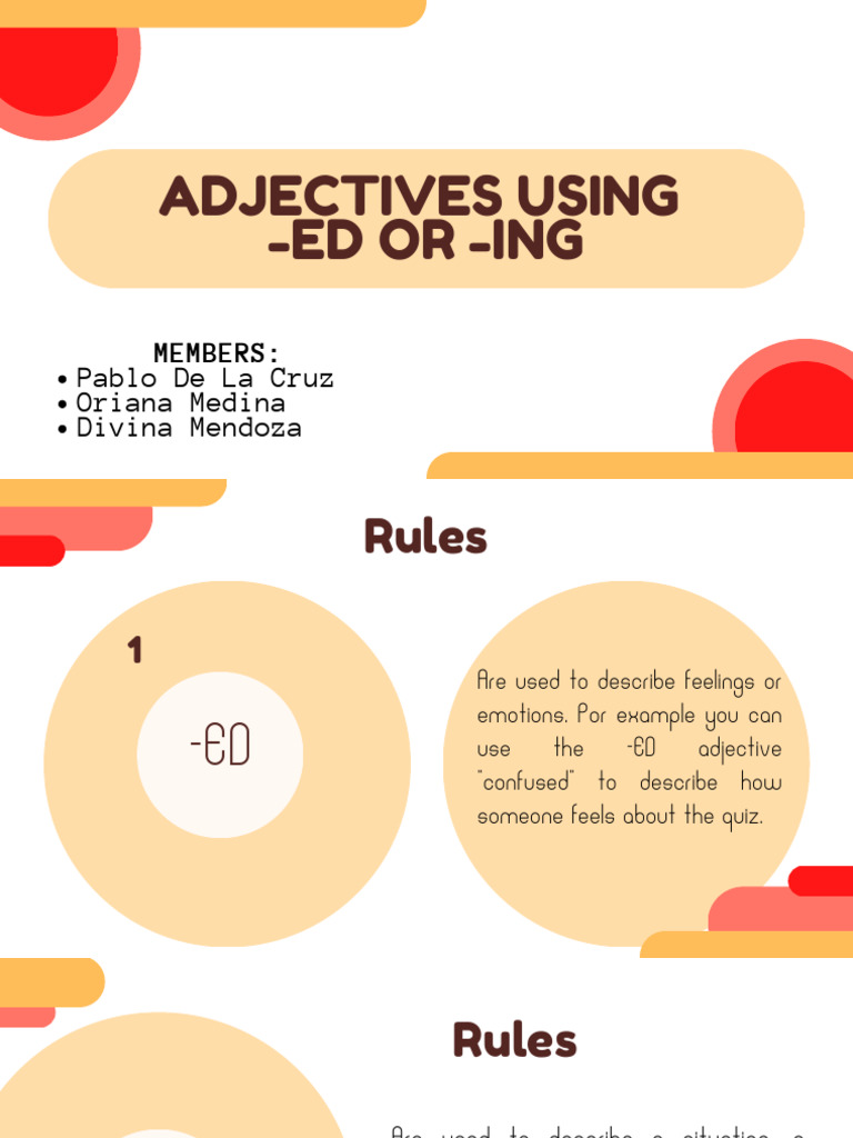 Adjetives Using -Ed or -Ing | PDF