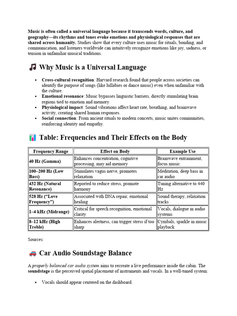 The Universal Language of Music | PDF | Sound | Singing