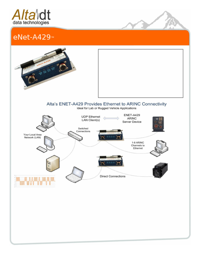 eNet-A429™: ARINC to Ethernet Bridge | PDF | Local Area Network | Ethernet