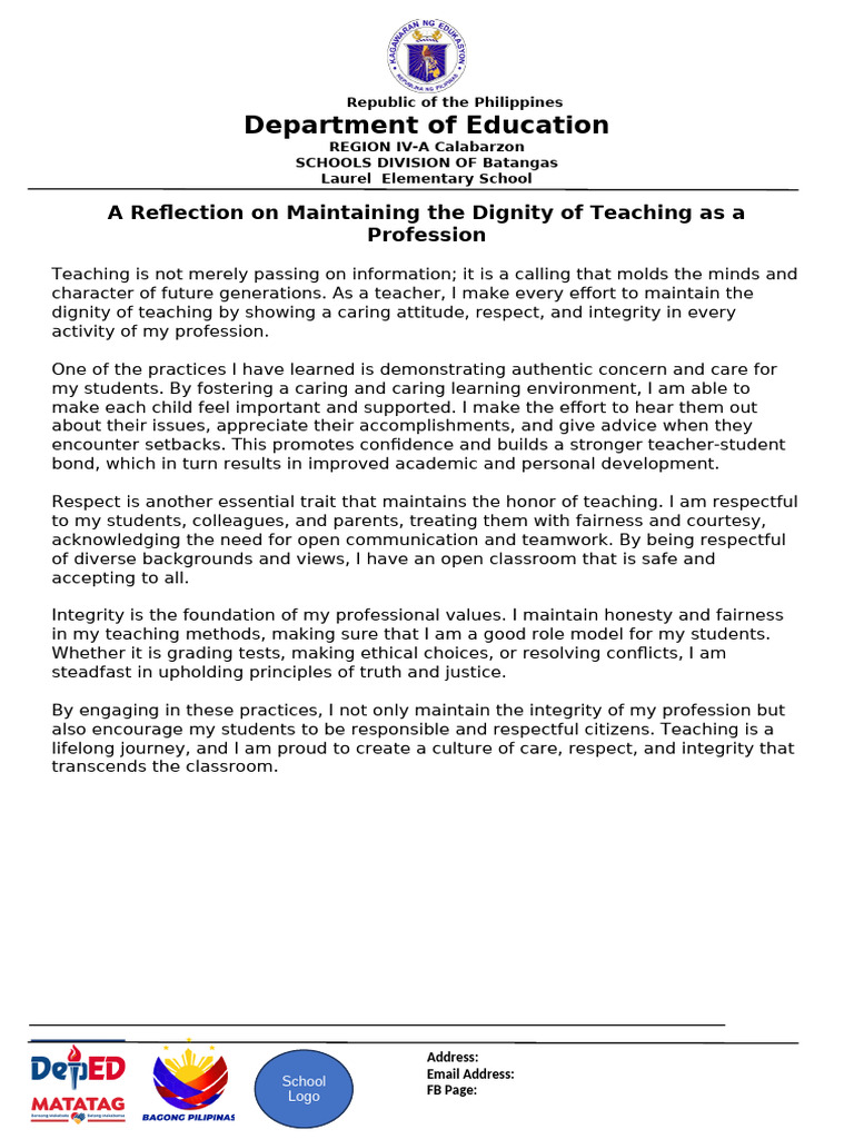 Upholding Teaching Dignity and Integrity | PDF