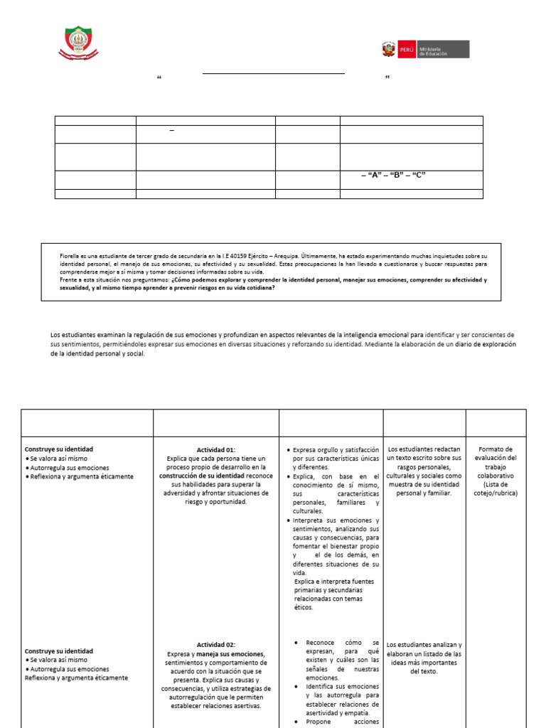 Identidad y Emociones en Secundaria | PDF | Aprendizaje | Las emociones