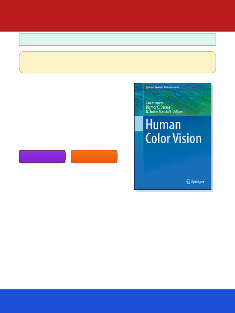 Human Color Vision 1st Edition Jan Kremers ebook official digital ...