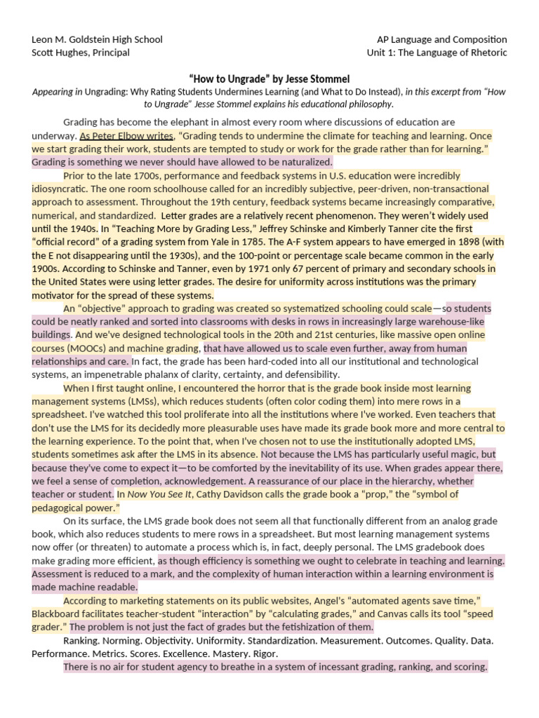 Rethinking Grading in Education | PDF | Learning