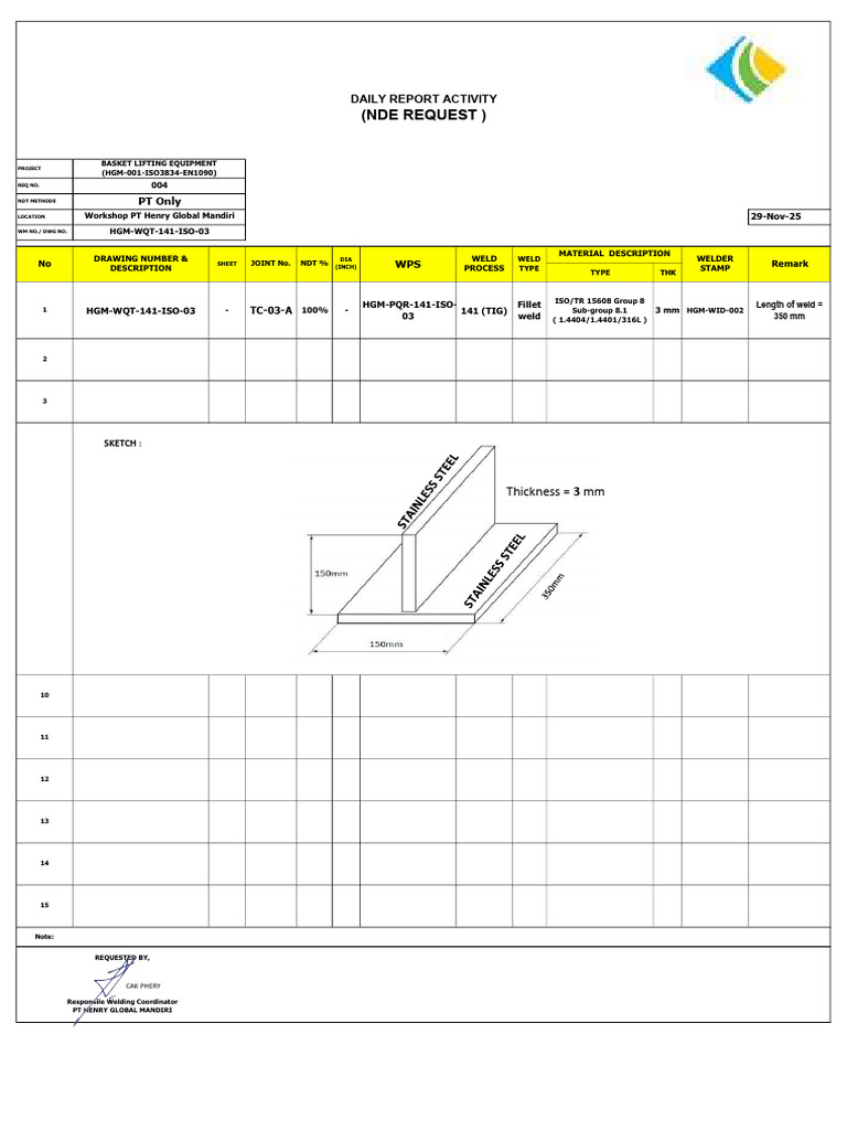 Nde Req WQT Iso 141 03 004 | PDF | Industrial Processes | Chemical ...