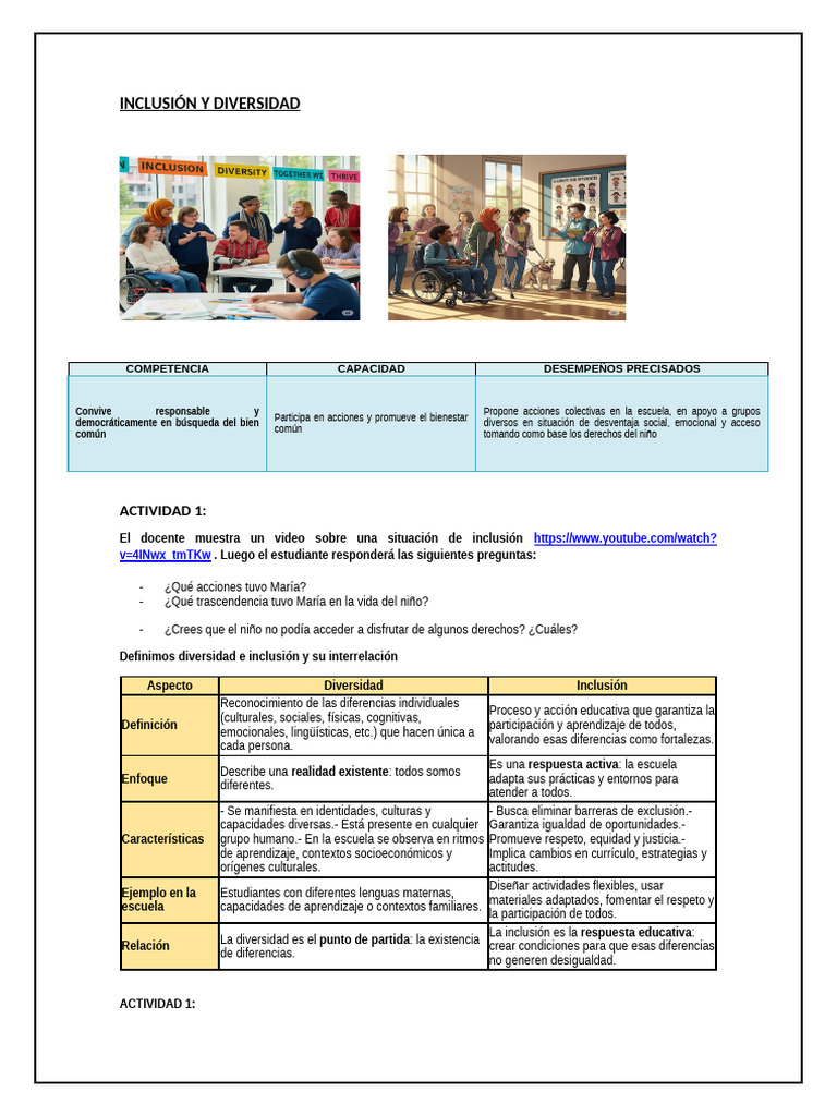 Inclusión y Diversidad en la Educación | PDF | Inclusión (Educación ...