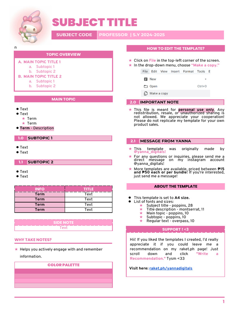 Melody Transes Template by @yanna - Digitals | PDF