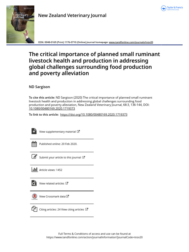 The Critical Importance of Planned Small Ruminant Livestock Health and ...