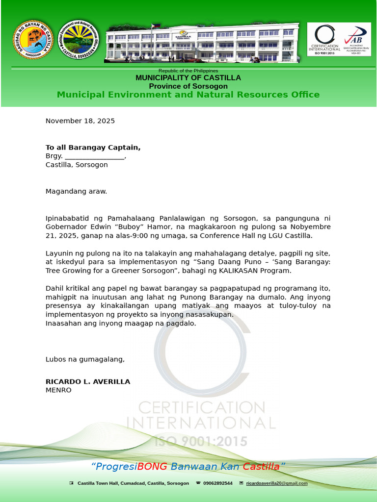 MENRO Communication Letter | PDF