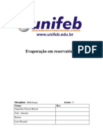 Evaporação em Reservatórios