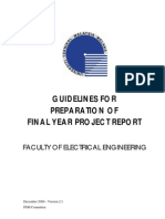 Guidelines For Preparation of Final Year Project Report: Faculty of Electrical Engineering