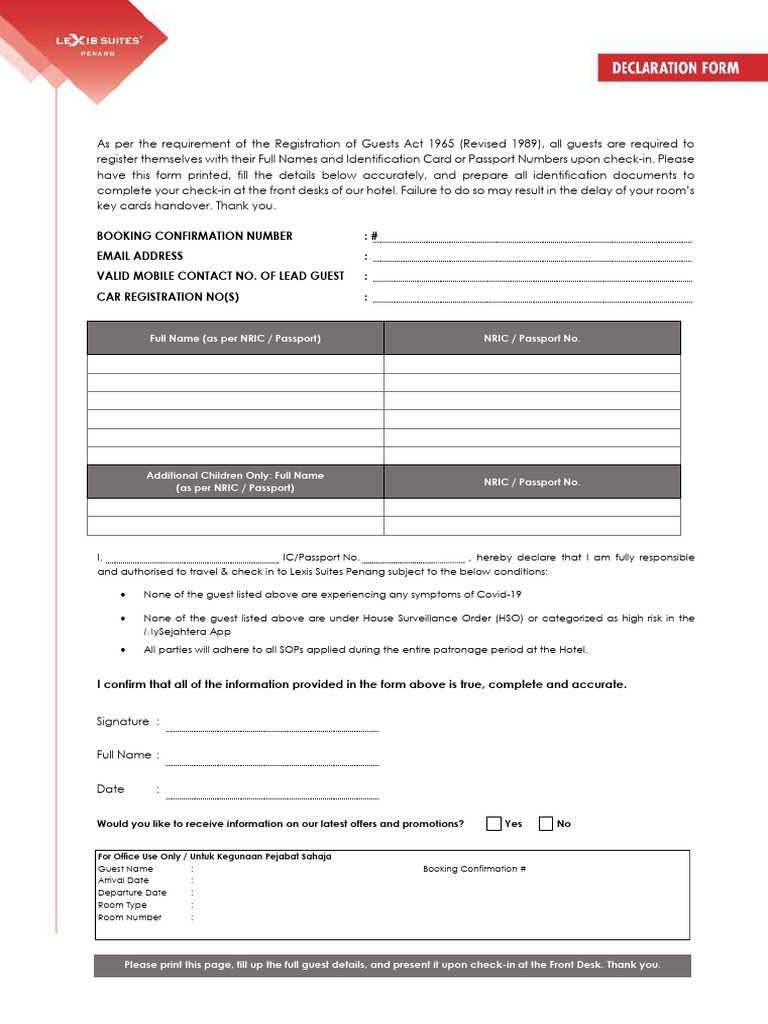LSP Declaration Form 2022 (120922) | PDF