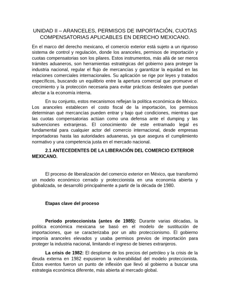Aranceles y Comercio Exterior en México | PDF | Arancel | El comercio ...