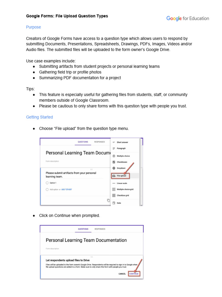 Google Forms File Upload Question Type | PDF