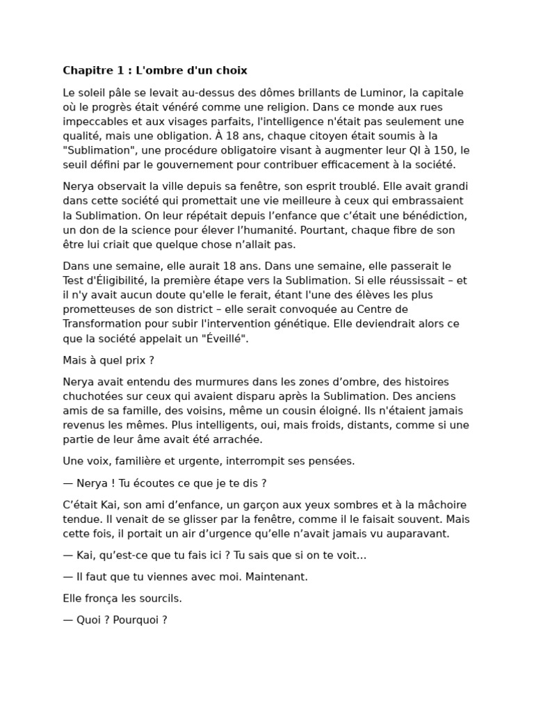 Nerya : Choix entre Sublimation et Rébellion | PDF