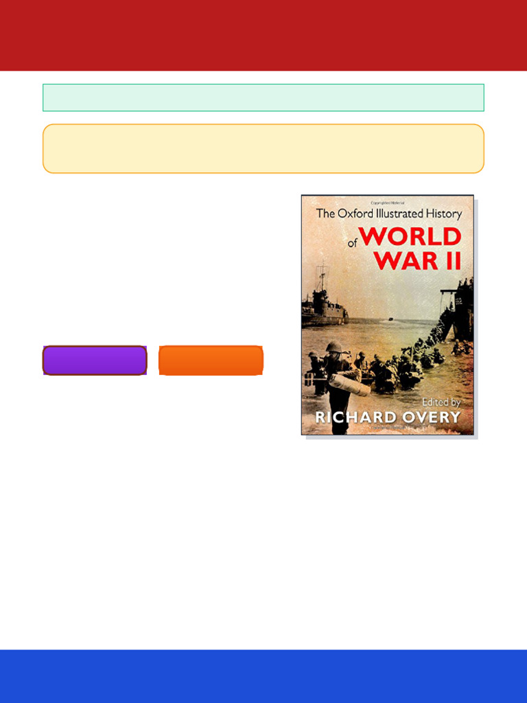 The Oxford Illustrated History of World War Two 1st Edition Richard ...