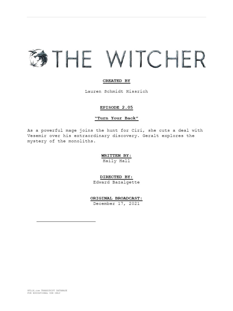 The Witcher Episode 2.05 Transcript | PDF