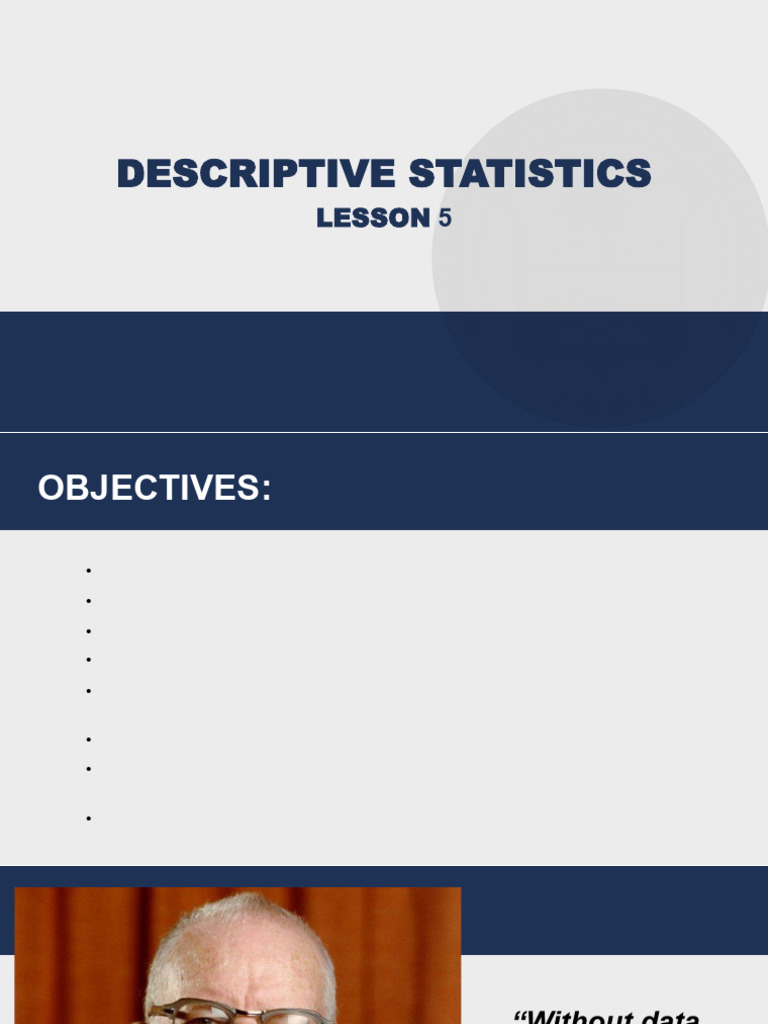 Descriptive Statistics and Data Presentation | PDF | Standard Deviation ...
