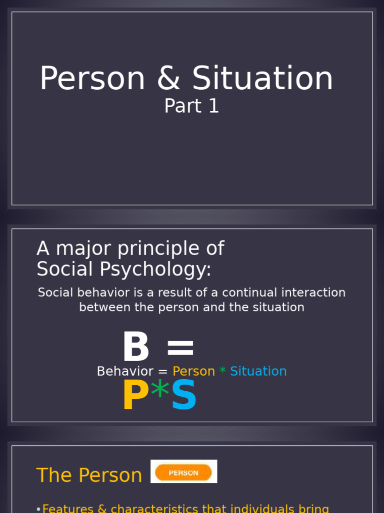 Understanding Person-Situation Interactions | PDF | Attitude ...
