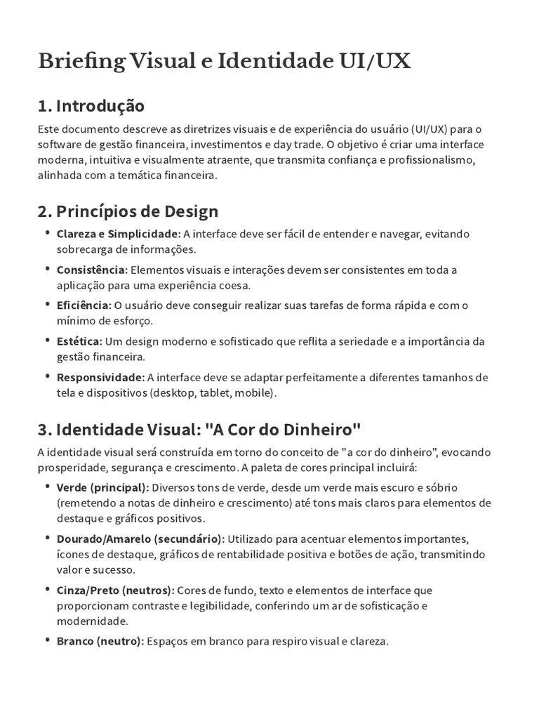 Diretrizes de UI/UX para Software Financeiro | PDF | Experiência de ...