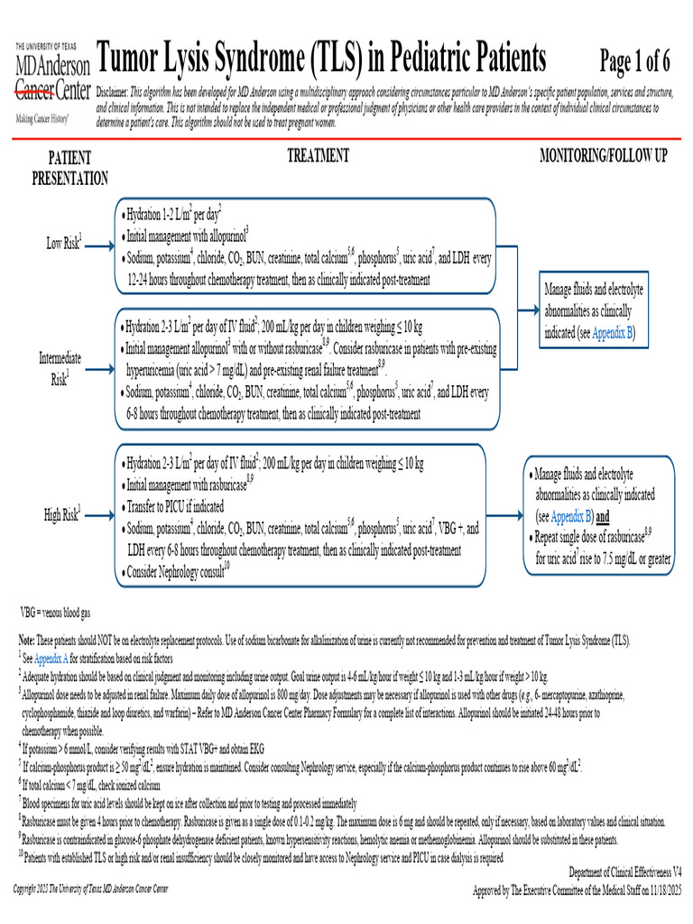 Tumor Lysis Syndrome Management in Pediatrics | PDF | Clinical Medicine ...