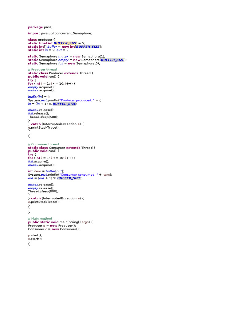 Java Producer-Consumer Example Code | PDF