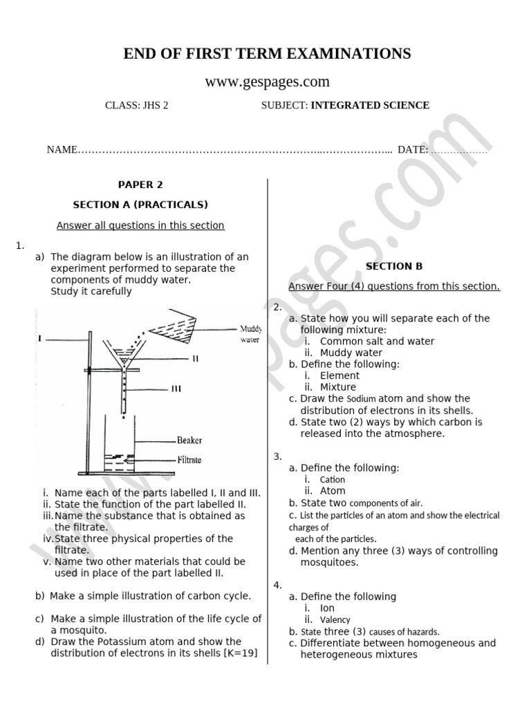 Science Form 2 (1) | PDF | Mixture | Atoms
