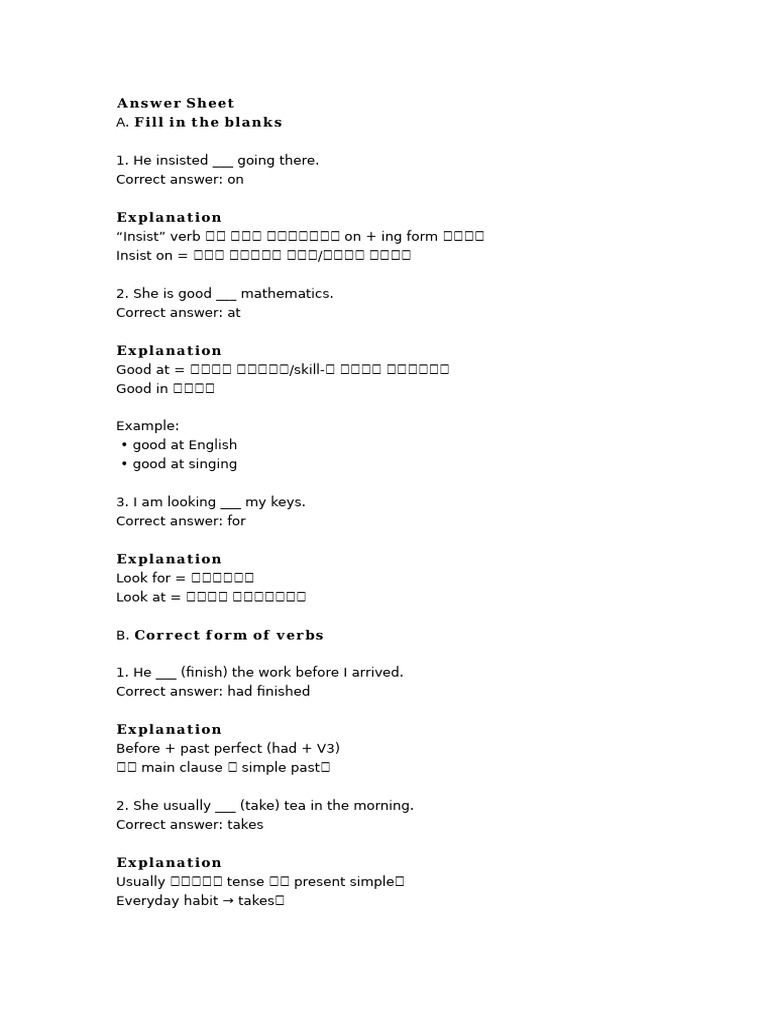 English Grammar Error Correction Guide | PDF