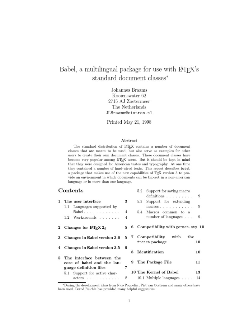 Babel Te X Macro Computer Science