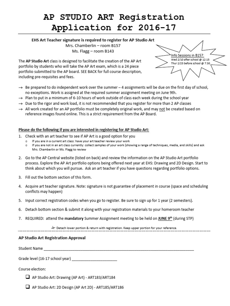 AP Studio Art Registration Guide 2016-17 | PDF | Teachers