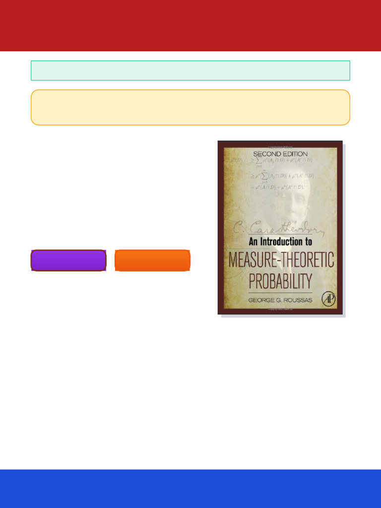 An Introduction to Measure Theoretic Probability 2nd Edition George G ...