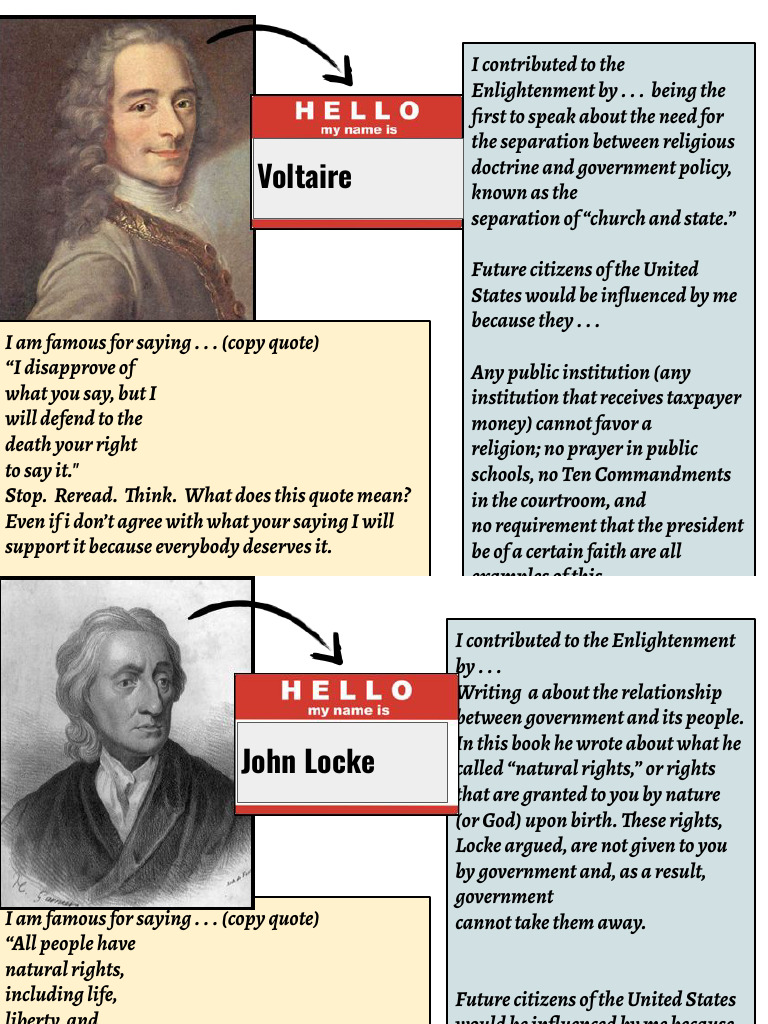 Enlightenment Thinkers' Impact on Rights | PDF | Age Of Enlightenment ...