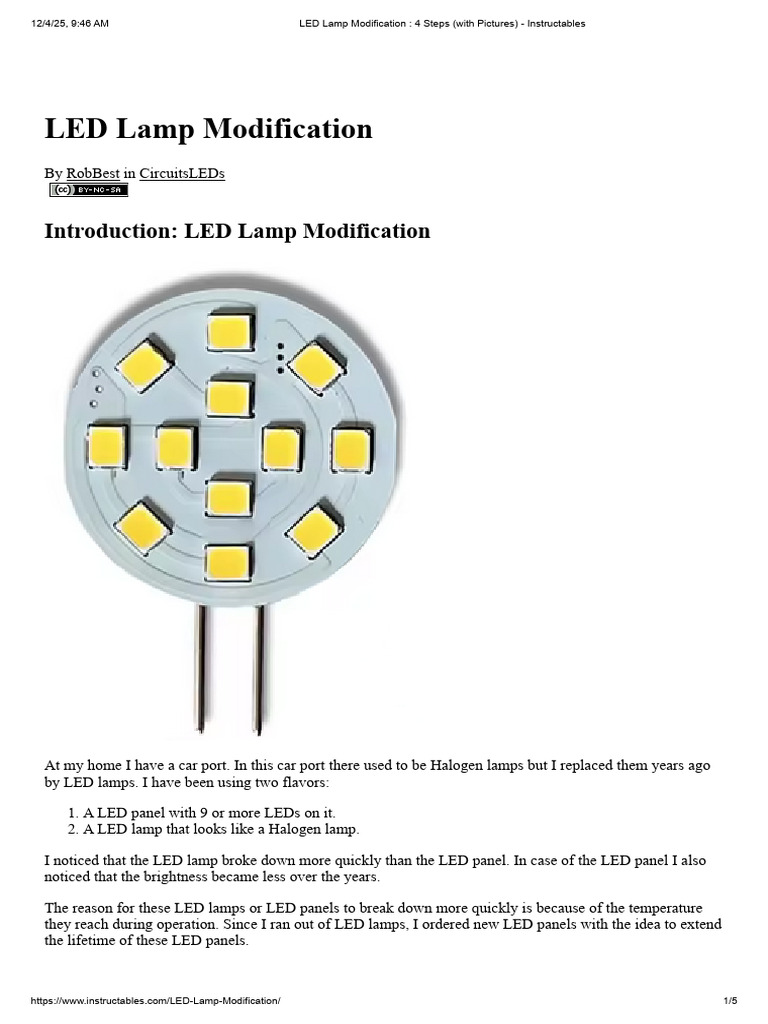 LED Lamp Modification - 4 Steps (With Pictures) - Instructables | PDF ...